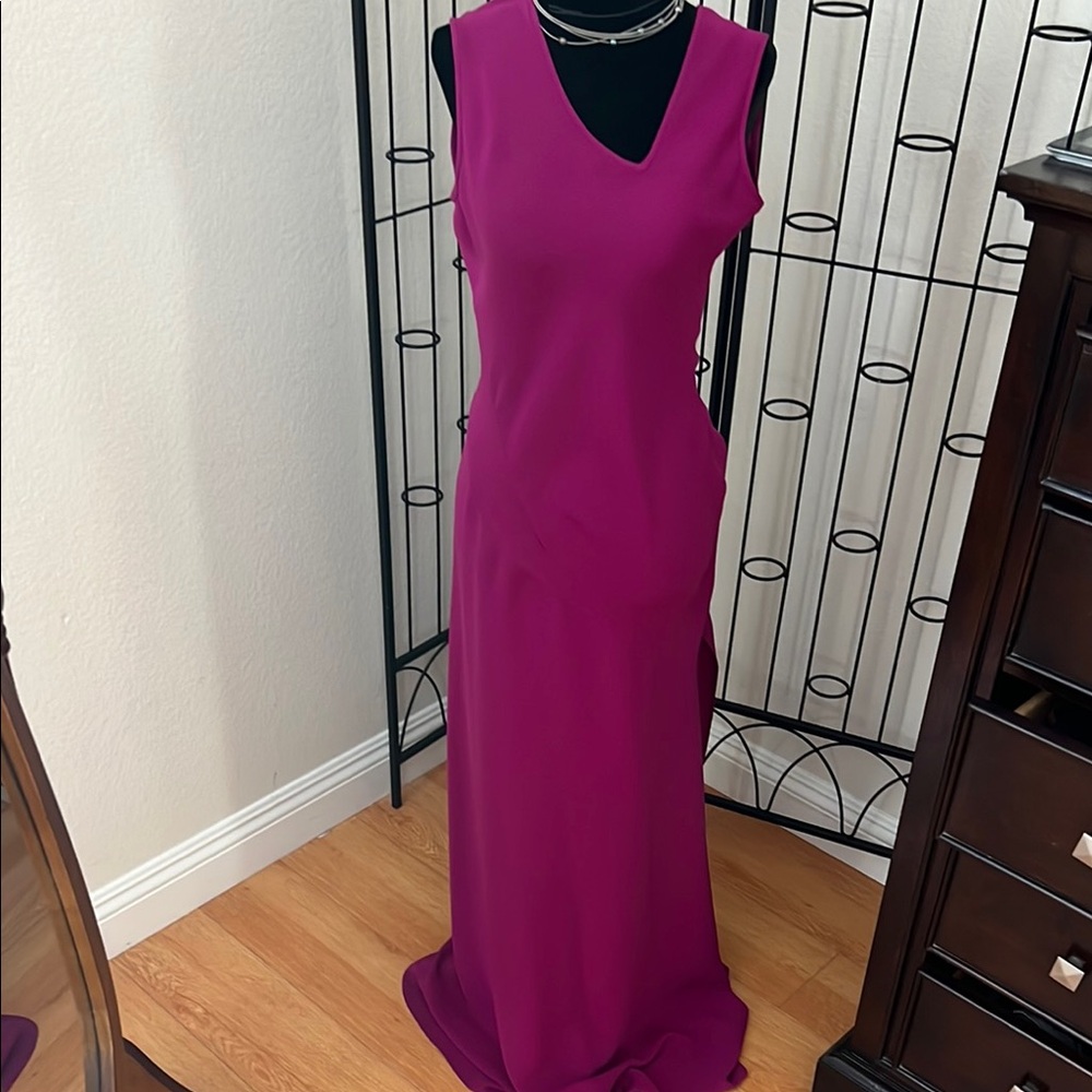 Diane Von Furstenberg Pink Sleeveless V-Neck Maxi Gown